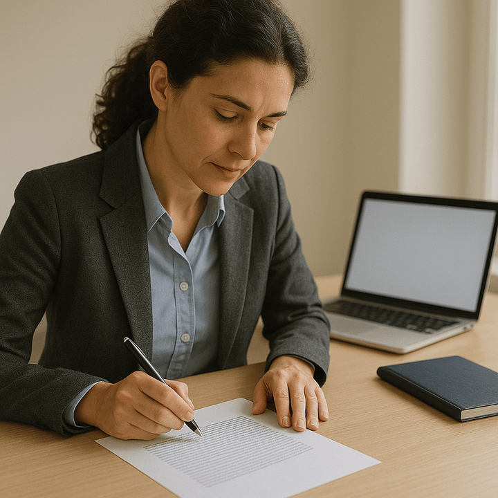 Professional translator working